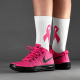 White pink ribbon soft socks