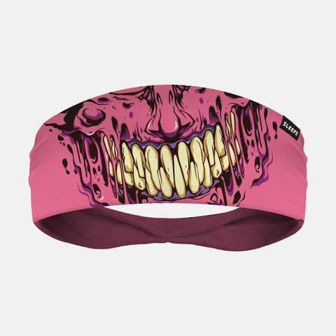 Pink Smile Mask Double-sided Wide Headband