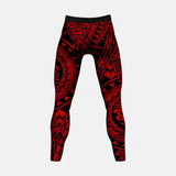 Oceanic Warrior Red compression tights / leggings