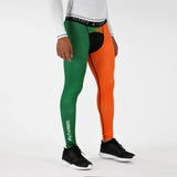 Santana Moss Green and Orange Compression Tights / Leggings