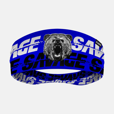 Savage Bear Blue Double-Side Wide Headband