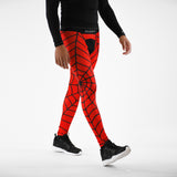 Red Web Pattern compression tights / leggings