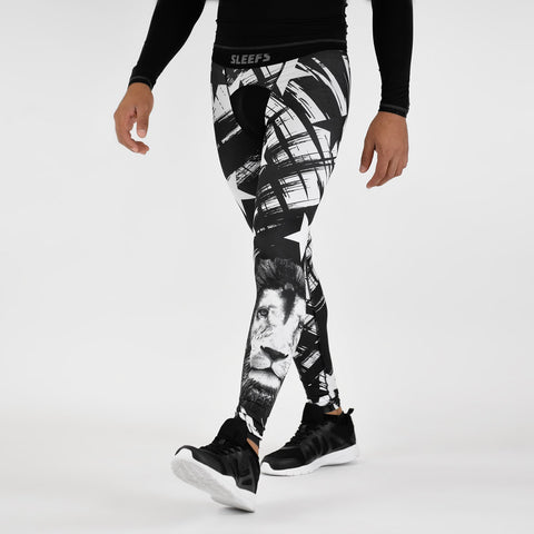 Stars with white lion compression tights / leggings