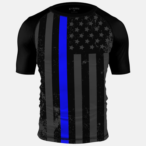 Tactical thin blue line compression short sleeve jersey
