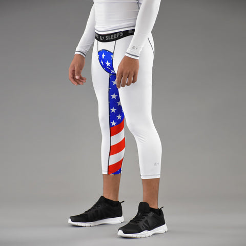 USA America Flag compression 3/4 tights / leggings