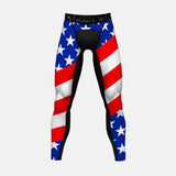 USA America Flag / Black Compression Tights / Leggings