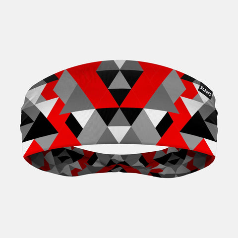 Trigons Red Gray Double-Side Wide Headband