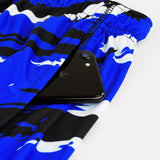 Tryton blue, black and white shorts