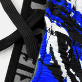 Tryton blue, black and white shorts