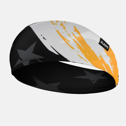 Tryton Yellow, White and Black Double-sided Wide Headband