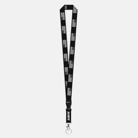 USA Black White Flag Lanyard