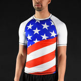 USA America flag short sleeve jersey
