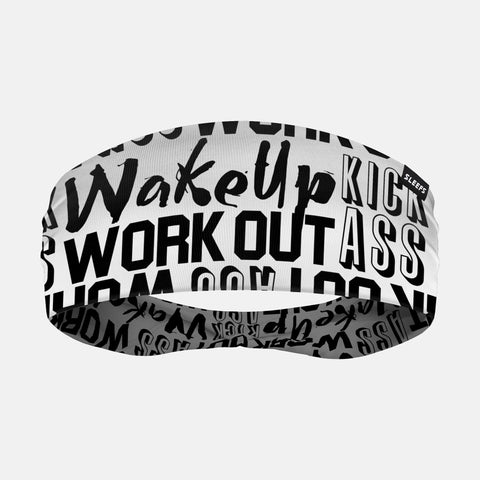 Wake Up White Double-Side Wide Headband