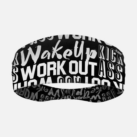 Wake up Black Double-Side Wide Headband