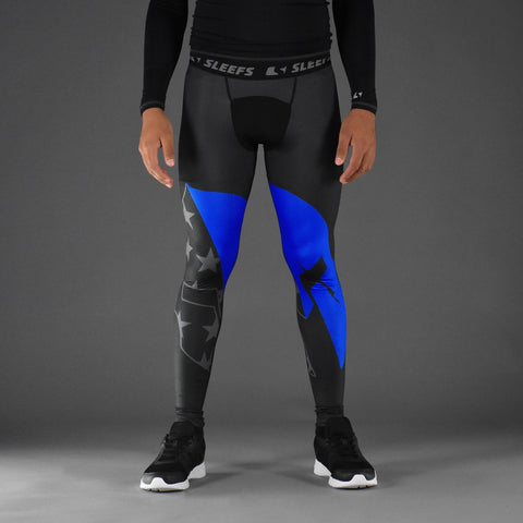 Warrior Mask Thin Blue Line compression tights / leggings