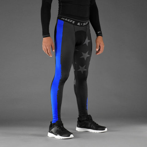 Warrior Thin Blue Line compression tights / leggings