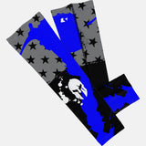 Warrior USA Blue Black White Gray Flag Arm Sleeve