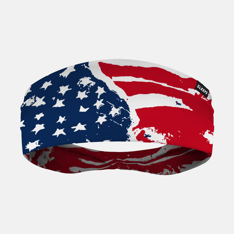 Watercolor USA Flag Double-Side Wide Headband