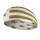 USA Flag White and Gold Double-sided Wide Headband