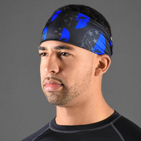 Warrior Mask Thin Blue Line Double-sided Wide Headband