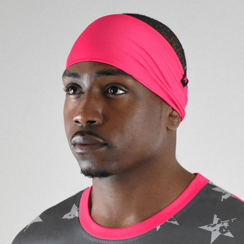 Sleefs BCA Pink Ribbon Hot Pink Cancer Awareness Double-sided Wide Headband