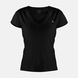 Women's black v-neck top