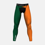 Santana Moss Green and Orange Compression Tights / Leggings